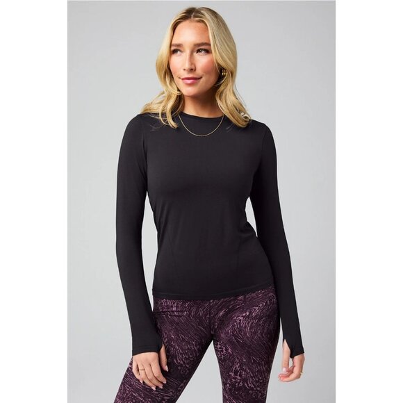 Fabletics Feather Tech+ Long-Sleeve Top in Black - Size Small - Picture 1 of 7